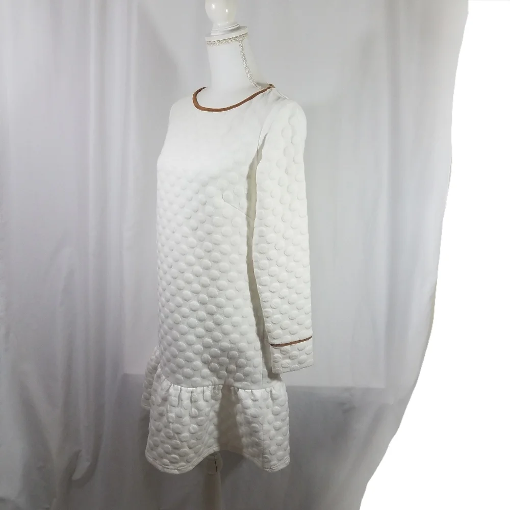 Sail to Sable Cream Dot Dress S NWT